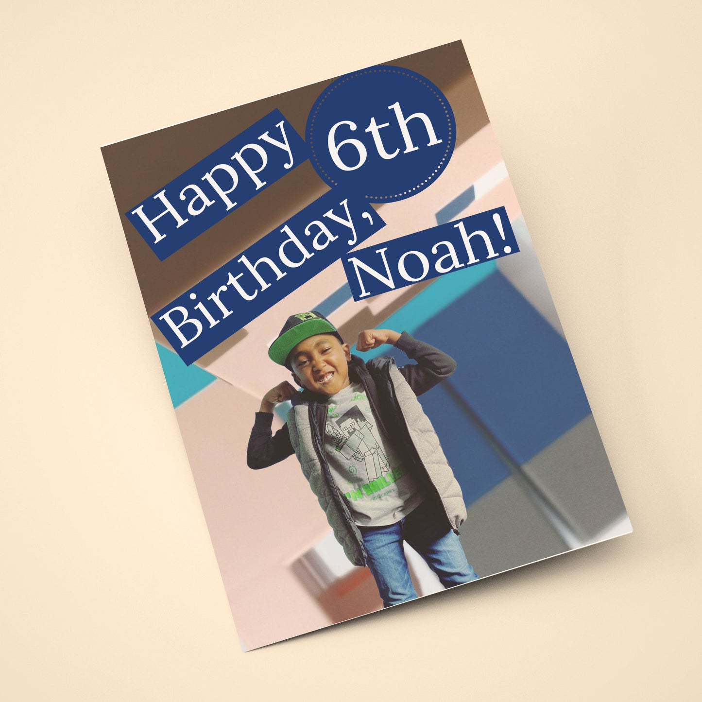 Large Custom Birthday Photo-Card With Inside Printing