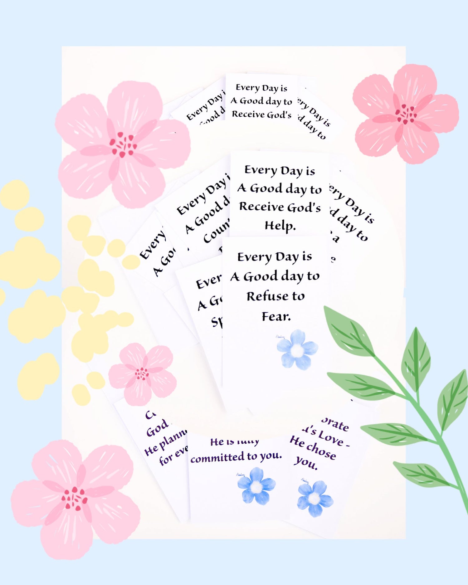 Blue Flower Inspiration Cards